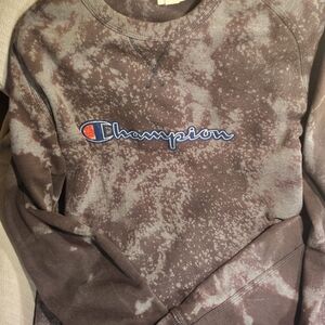 Gray Tie-dyed Champion Sweatshirt 2XL